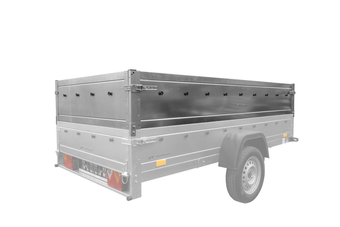 Leichter Anhänger 264×125 UNITRAILER FORCE 264 KIPP mit BIS-Seitenwänden, H-0-Rahmen und grauer Plane-Neu