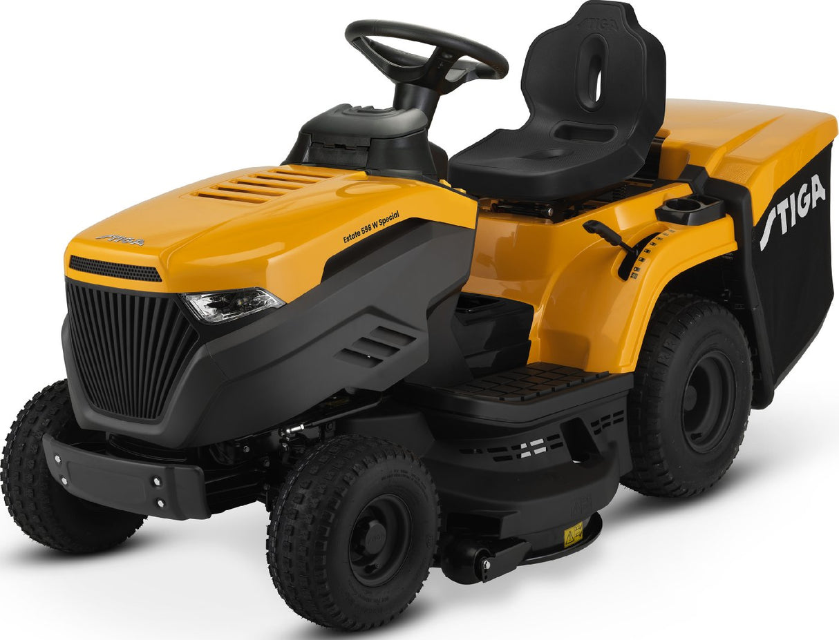 Stiga Rasentraktor Estate 598 W Special HONDA mit Mulchstopfen, Anhängerkupplung und Ladegerät