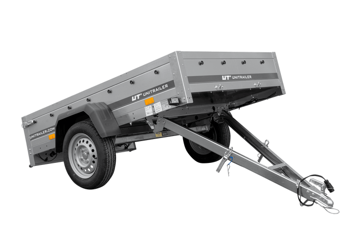 Einachsanhänger 200×125 UNITRAILER GARDEN 201 KIPP mit H-800 Rahmen und grauer Plane-Neu