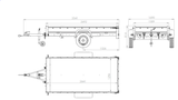 Autotransportanhänger auf Blattfedern 264×125 UNITRAILER GARDEN 264/R KIPP mit Gitterwänden, H-800 Rahmen und blauer Plane-Neu