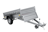 Einachsanhänger 230×125 UNITRAILER FORCE 230 KIPP mit H-800 Spriegel und grauer Hochplane-Neu