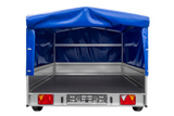 Einachsanhänger 264×150 UNITRAILER GARDEN 265 KIPP mit H-800 Rahmen und blauer Plane-Neu