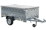 Faltbarer Anhänger GARDEN TRAILER 230 KIPP mit zusätzlichen Bordwänden, Stützrad und Flachplane-Neu