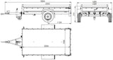 Faltbarer Anhänger GARDEN TRAILER 230 KIPP mit zusätzlichen Bordwänden, Stützrad und Flachplane-Neu