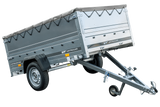 Faltbarer Anhänger GARDEN TRAILER 230 KIPP mit zusätzlichen Bordwänden, Stützrad und Flachplane-Neu