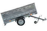 Faltbarer Anhänger GARDEN TRAILER 230 KIPP mit zusätzlichen Bordwänden, Stützrad und Flachplane-Neu