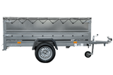 Faltbarer Anhänger GARDEN TRAILER 230 KIPP mit zusätzlichen Bordwänden, Stützrad und Flachplane-Neu