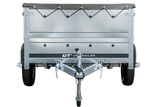 Faltbarer Anhänger GARDEN TRAILER 230 KIPP mit zusätzlichen Bordwänden, Stützrad und Flachplane-Neu