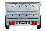 Faltbarer Anhänger GARDEN TRAILER 230 KIPP mit zusätzlichen Bordwänden, Stützrad und Flachplane-Neu