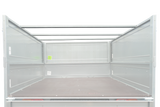 Pkw Transport Anhänger 230×125 Garden Trailer 230 KIPP mit Laubgitteraufsatz, blauer Flachplane, Planenträgern und Stützrad-Neu