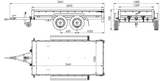 GARDEN TRAILER 264/2 KIPP MIT STÜTZRAD, PLANENTRÄGER UND BLAUER FLACHPLANE-Neu