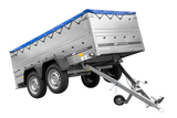 GARDEN TRAILER 264/2 KIPP Zweiachsanhänger mit Stützrad, Planenträgern, zus. Bordwänden und blauer Flachplane-Neu