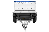 GARDEN TRAILER 264/2 KIPP Zweiachsanhänger mit Stützrad, Planenträgern, zus. Bordwänden und blauer Flachplane-Neu