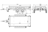 GARDEN TRAILER 264/2 KIPP Zweiachsanhänger mit Stützrad, Planenträgern, zus. Bordwänden und blauer Flachplane-Neu
