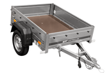 Pkw Anhänger Neu GARDEN TRAILER 150 KIPP mit zusätzlichen Bordwänden, Stützrad und blauer Flachplane-Neu