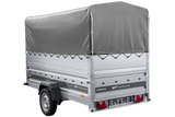 Leichter Anhänger auf Blattfedern 264×125 UNITRAILER FORCE 264/R KIPP mit BIS-Seitenwänden, H-800-Rahmen und grauer Plane-Neu