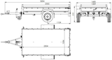 PKW-Anhänger auf Federn 230×125 UNITRAILER GARDEN 230/R KIPP mit BIS-Bordwänden, H-0-Rahmen und blauer Plane-Neu