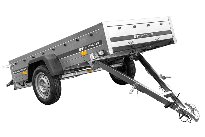 Faltbarer Anhänger GARDEN TRAILER 230 KIPP mit zusätzlichen Bordwänden, Stützrad und Flachplane-Neu