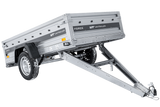 Autotransportanhänger auf Federn 230×125 UNITRAILER FORCE 230/R KIPP mit BIS-Seitenwänden, H-0-Rahmen und blauer Plane-Neu